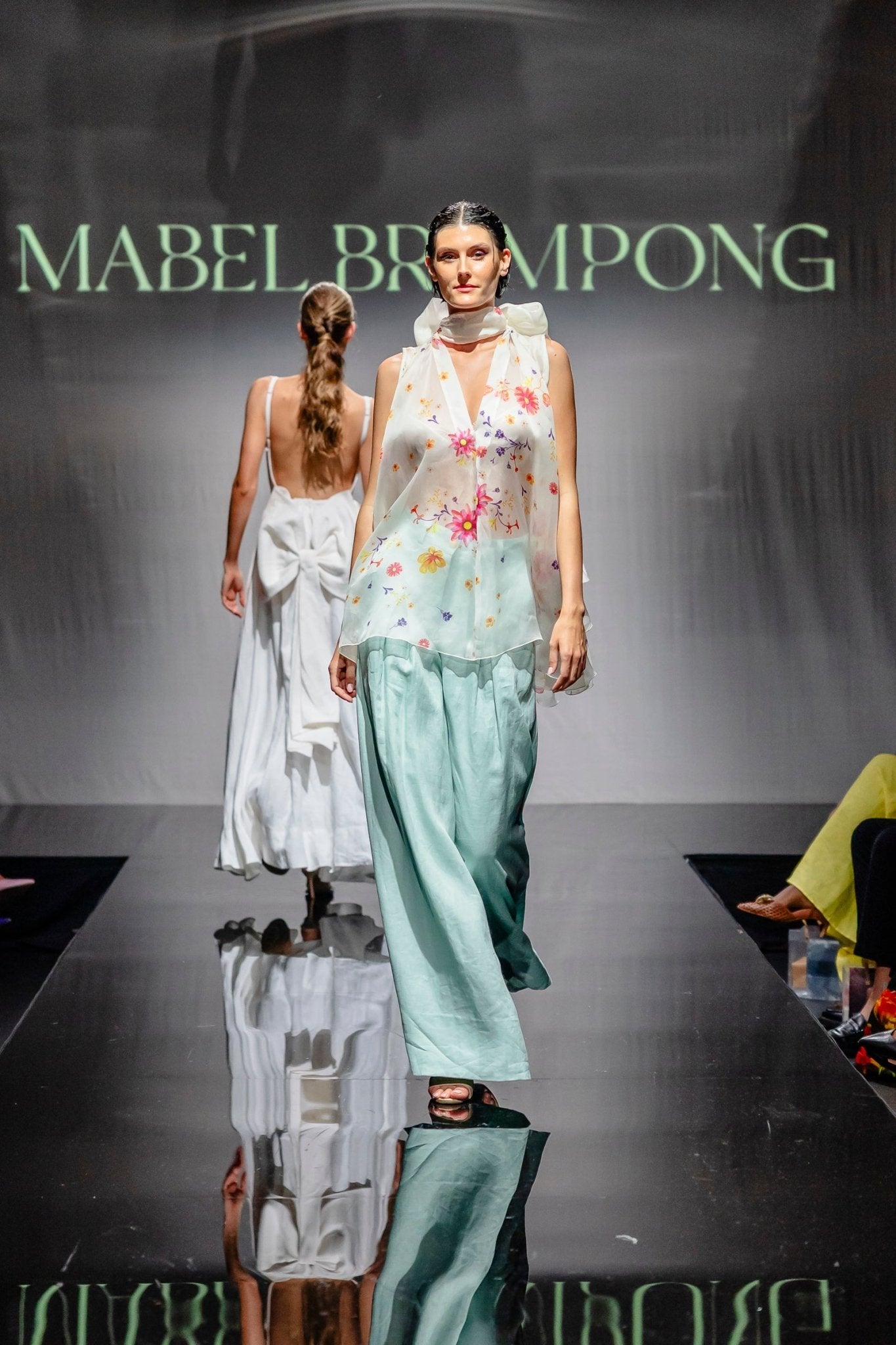 100% Linen Trousers high waisted in Mint color