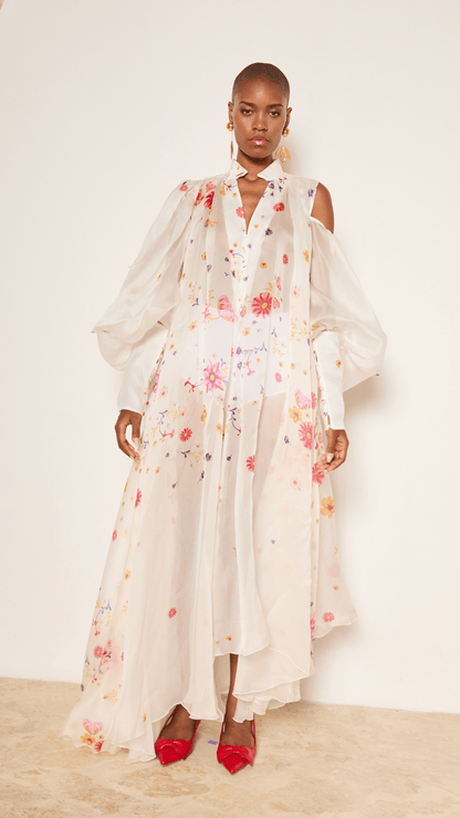 Bow Flora Silk Organza Top