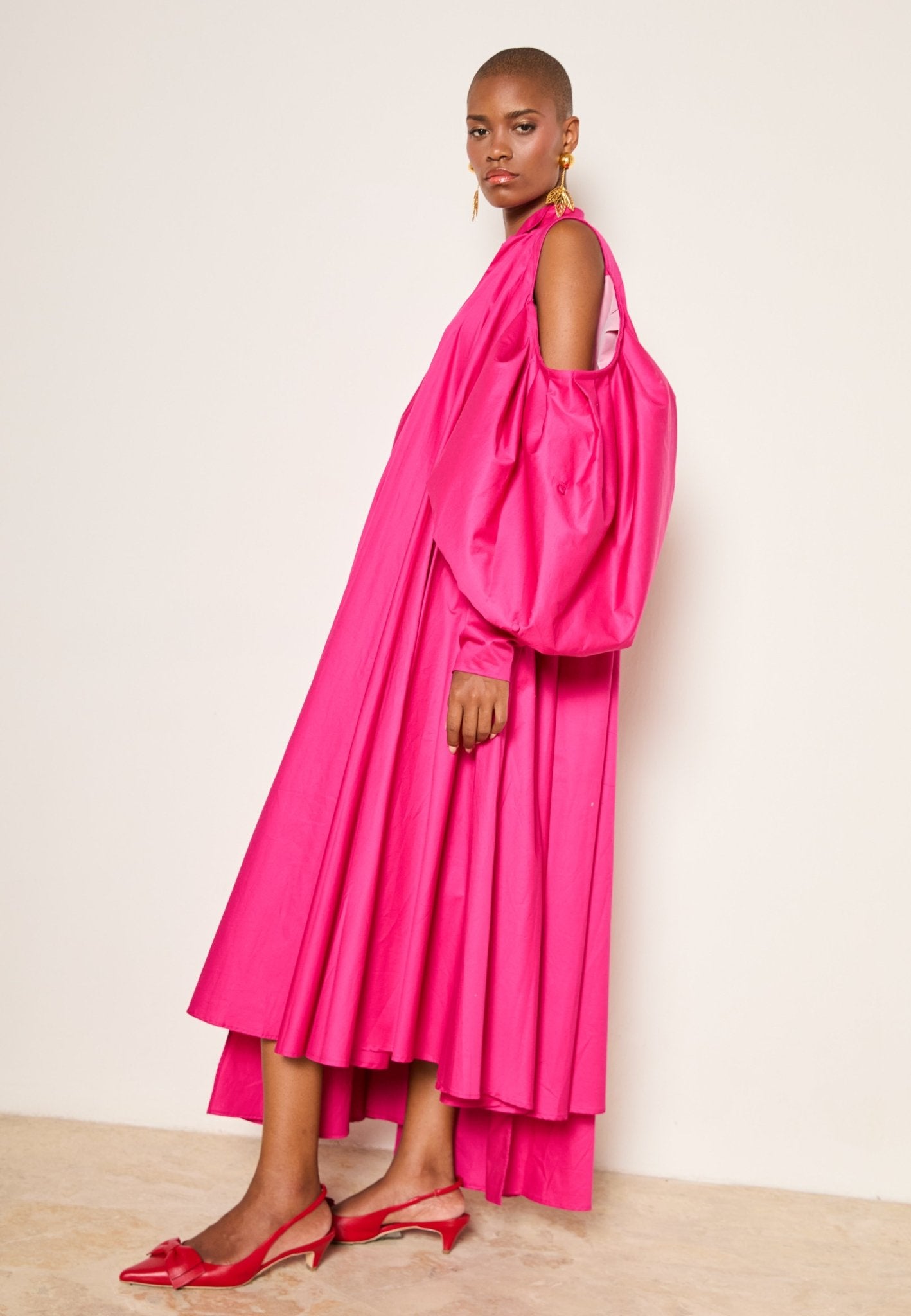 Trapeze Cotton Poplin Gown In Orchid Pink Daisy Pink / 10 Trapeze Cotton Poplin Gown In Orchid Pink Daisy Pink / 10